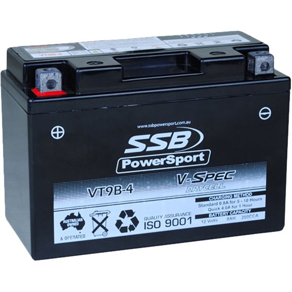 SSB POWERSPORT VT9B-4 12V V-SPEC HIGH PERFORMANCE AGM BATTERY