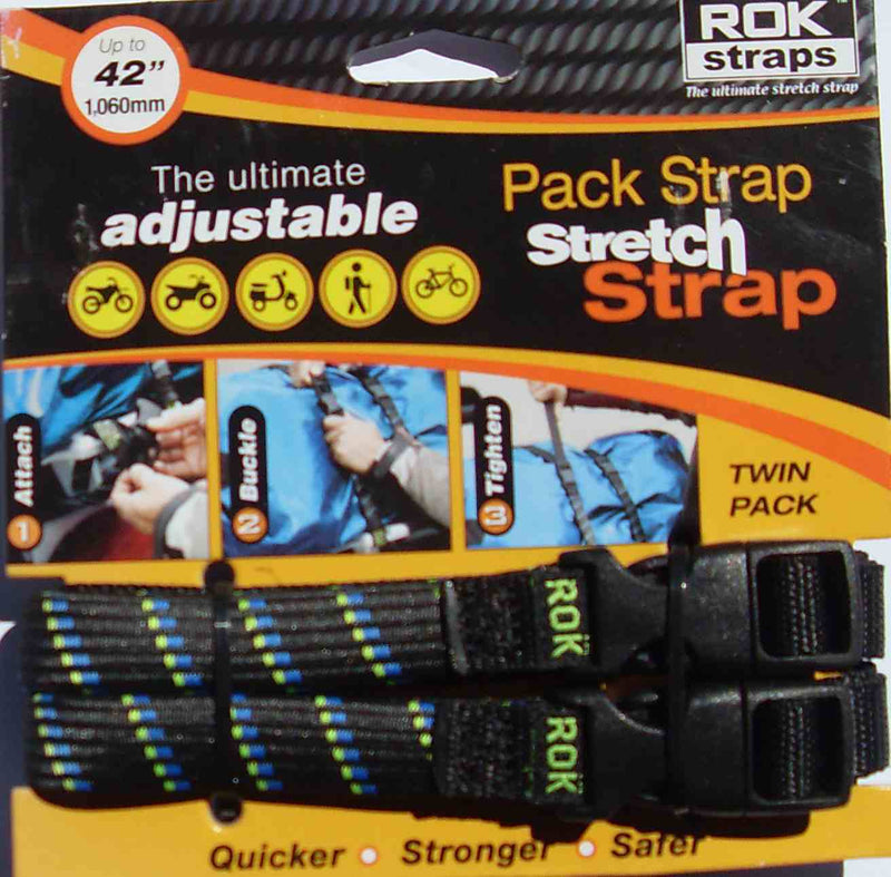 ROCK STRAPS ULTIMATE ADJUSTABLE BLACK / BLUE / GREEN PACK STRETCH STRAP