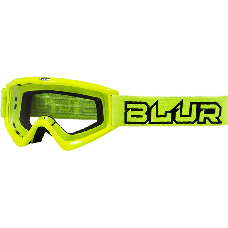 BLUR B-ZERO NEON YELLOW KIDS GOGGLES WITH CLEAR LENS