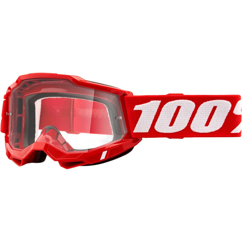 100% ACCURI 2 RED GOGGLES WITH CLEAR LENS