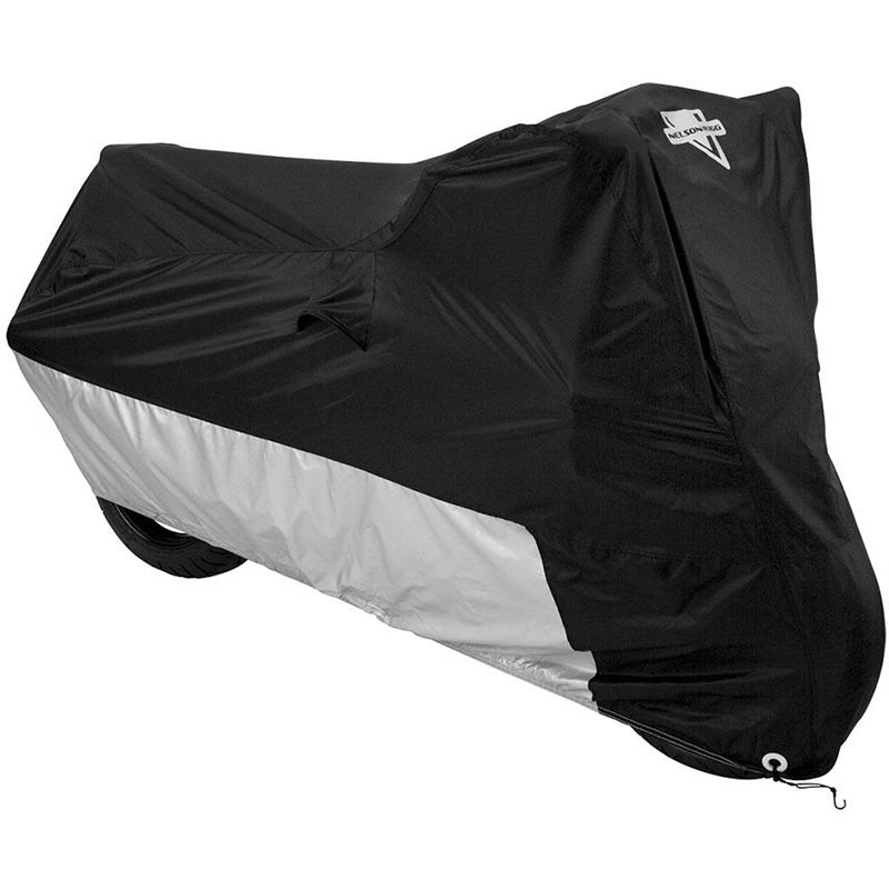 NELSON-RIGG MC-90402 BLACK / SILVER LARGE DELUXE MOTORCYCLE COVER