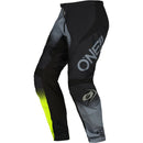 ONEAL 2022 ELEMENT RACEWEAR BLACK, GREY & NEON YELLOW PANTS