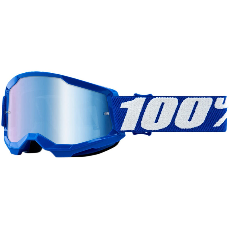 100% STRATA 2 KIDS BLUE GOGGLES WITH BLUE MIRROR LENS