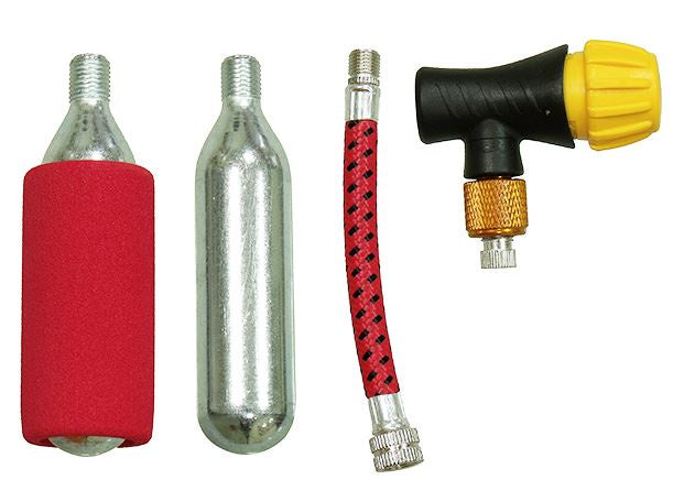 CO2 CARTRIDGE TYRE INFLATOR WITH 2 X CARTRIDGES