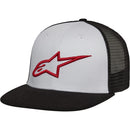 ALPINESTARS CORP WHITE, BLACK & RED TRUCKER HAT