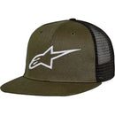 ALPINESTARS CORP MILITARY GREEN & BLACK TRUCKER HAT