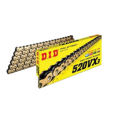 D.I.D 520 VX3 X-RING GOLD/BLACK 120FB CHAIN