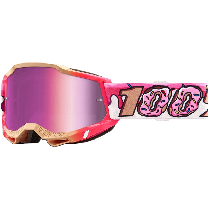 100% ACCURI 2 DONUT KIDS GOGGLES WITH PINK MIRROR LENS