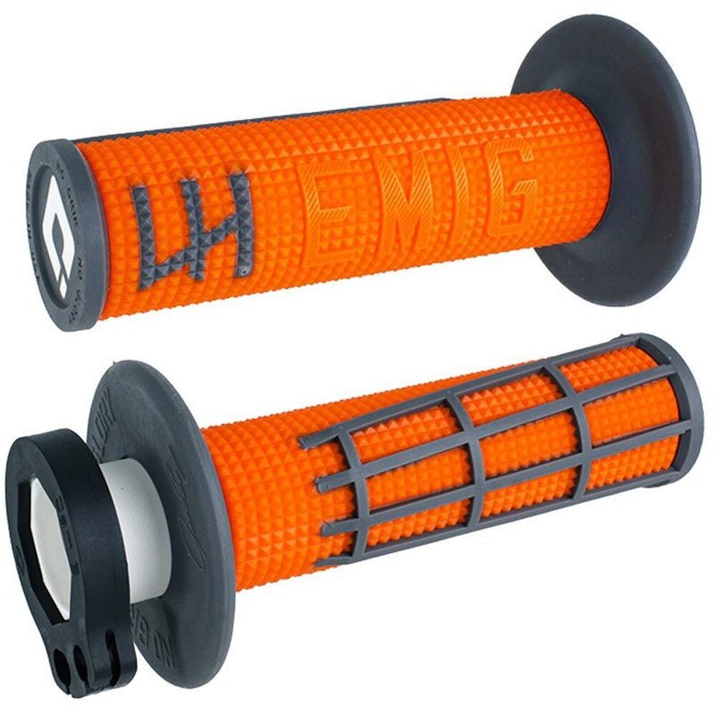 ODI V2 EMIG 2.0 ORANGE & GRAPHITE LOCK ON GRIPS