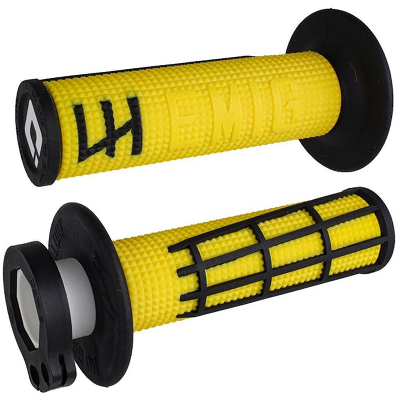 ODI V2 EMIG 2.0 YELLOW / BLACK 2T / 4T LOCK ON GRIPS