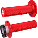 ODI RED V2 MX HALF WAFFLE LOCK ON GRIPS