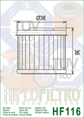 HIFLOFILTRO - OIL FILTER HF116