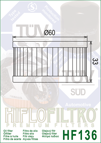 HIFLOFILTRO - OIL FILTER HF136