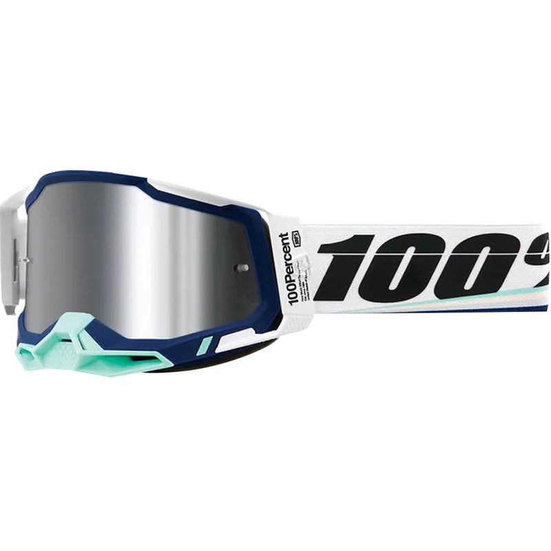 100% RACECRAFT 2 ARSHAM SILVER FLASH MIRROR GOGGLES