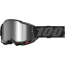 100% ACCURI 2 BLACK GOGGLES WITH SILVER MIRROR LENS