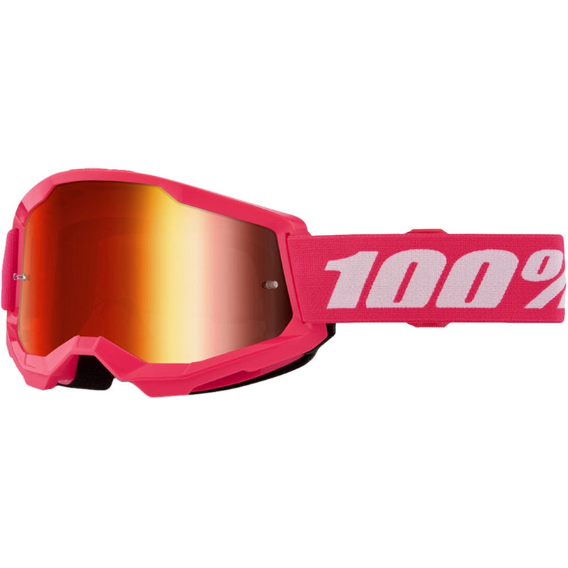 100% STRATA 2 PINK GOGGLES WITH RED MIRROR LENS