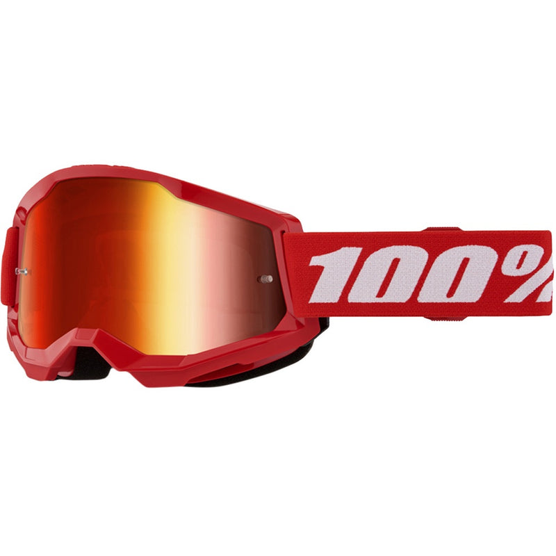 100% STRATA 2 RED GOGGLES WITH RED MIRROR LENS