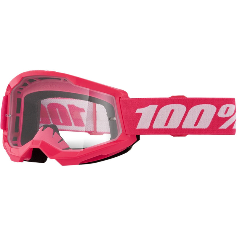 100% STRATA 2 KIDS PINK GOGGLES WITH CLEAR LENS