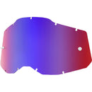 100% RACECRAFT 2 / ACCURI 2 / STRATA 2 RED / BLUE MIRROR LENS