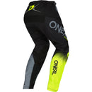 ONEAL 2022 ELEMENT RACEWEAR BLACK, GREY & NEON YELLOW PANTS