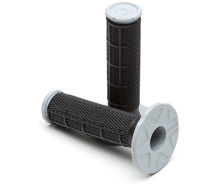 PRO TAPER BLACK & GREY DUAL COMPOUND HALF WAFFLE GRIPS