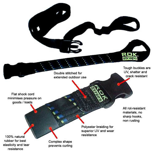 ROK STRAPS MOTORCYCLE / ATV ULTIMATE ADJUSTABLE STRETCH STRAP - UP TO 1500MM