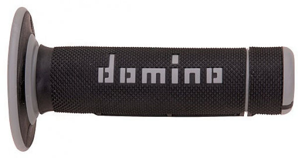 DOMINO BLACK & SILVER MX A020 HALF WAFFLE GRIPS
