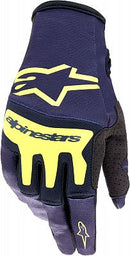 ALPINESTARS 2023 TECHSTAR GLOVES, NIGHT NAVY FLUORO YELLOW